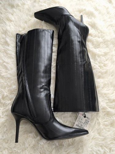 Zara black engraved - engraved, heel