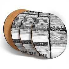4 x Coasters  - BW - Vinyl