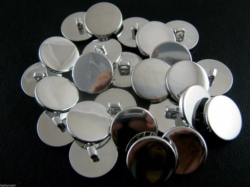 Round flat plastic - flat, silver