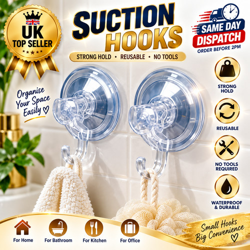 Suction hooks large - hooks, wall