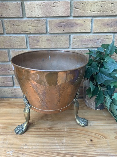 Antique copper planter brass - copper,