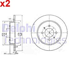 2X Brake Disc DELPHI Fits