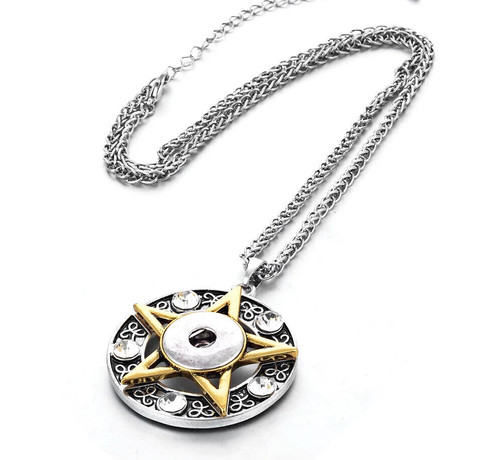 Pentagram necklace silver - necklace,