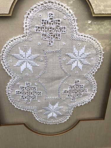 Lefkara beige lace - beige, doily
