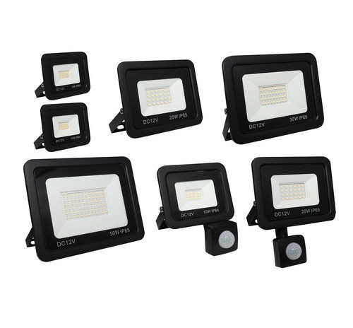 Led floodlight pir 12v dc - led,
