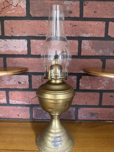 Vintage british oil lamp brass - lamp,