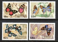 ZAMBIA MNH 1980 Butterflies