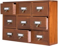9 Drawers Library Card Catalog