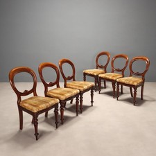 Antique Chairs Louis Philippe Mahogany Fabric XIX Century Originals