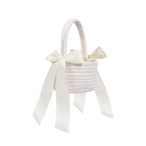 Cotton flower girl basket - cotton,