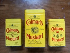 THREE empty Colman's Mustard