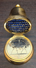 2002 Royal Mint Golden Jubilee Commemorative Gold Colour Bell Plus £5 Coin