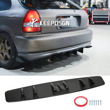 33" Rear Bumper Diffuser Splitter Spoiler 7-Fins Gloss For Honda Civic EG EJ EK