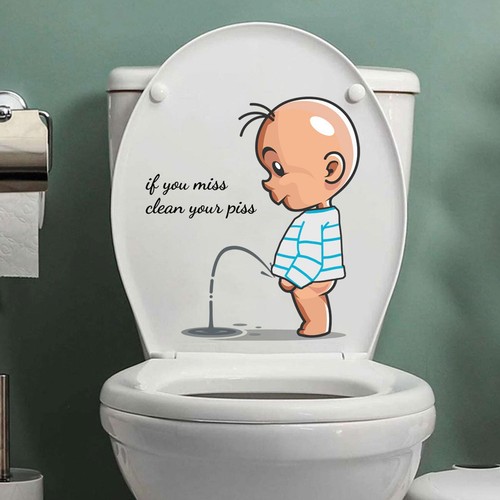 Funny toilet sticker bathroom - toilet,