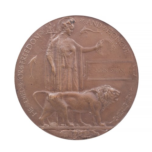 Ww1 memorial plaque john swan - ww1,