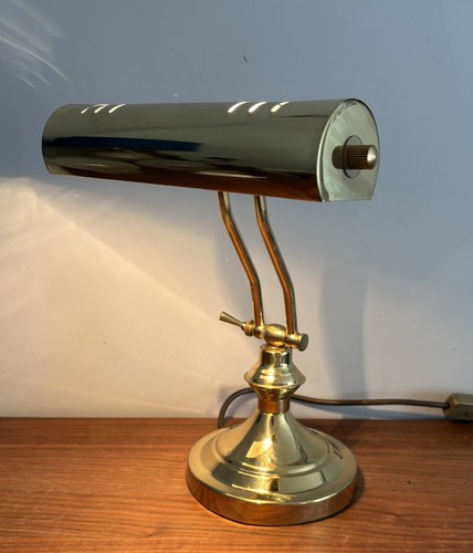 Vintage brass bankers - brass, lamp