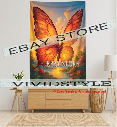 Colorful butterfly tapestry - colorful,
