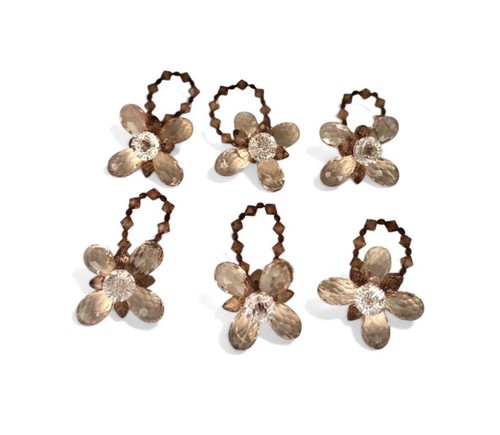 Vintage beaded flower napkin - vintage,