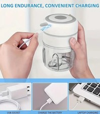 Electric Mini Garlic Chopper  250Ml, USB Meat Grinder ,Herb Crusher and Spices