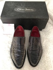 Oliver Sweeney Ravioli Anthrocite Grey Leather shoes 8 Fair Condition
