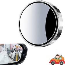 2P Suction Cup Blind Spot Car Mirrors 360° Adjustable Wide Angle Convex Mirror 