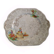 Crinoline Lady Bread plate 1938 EMPIRE Shelton Ivory  with handles 10"