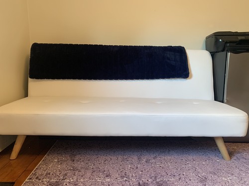 White leather futon - leather,