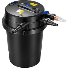 2640GPH Auto-Cleaning Pressurized Bio Pond Filter & 18W Light Timer for Koi Pond