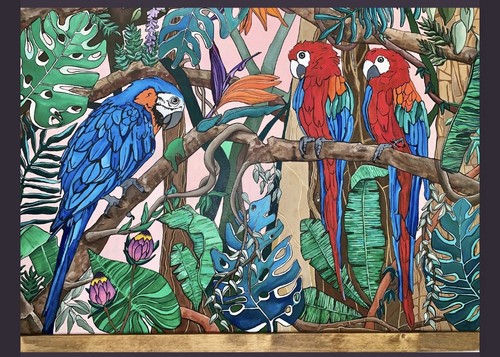 Original macaw parrot acrylic - original,