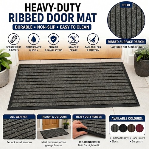 Heavy duty ribbed rubber - rubber, door