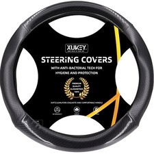 Universal Non-Slip Car Steering Wheel Cover Fit 15" 38CM Carbon Fiber PU Leather