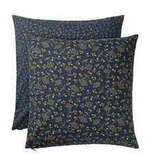 Set of 2 Ikea SVARDTAG Pillow Cushion Cover 20" x 20" DarkBlue/Floral Sofa Decor