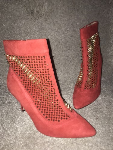 New zara red - suede, studded