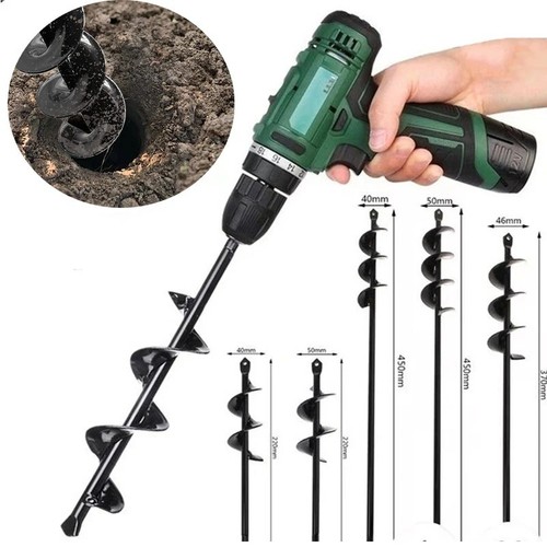 Auger spiral drill bit post - drill,