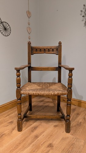 Antique arts crafts oak rush - arts, &
