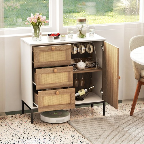 Rattan buffet cabinet storage - cabinet,