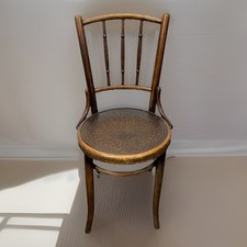 Bistro Chair Coffee House Thonet Style Antique Art Deco Wood Embossed Seat