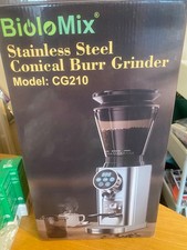 BioloMix CG210 Stainless Steel Conical Burr Coffee Grinder – 48 Settings  Unused
