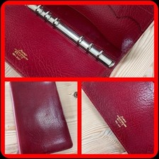 FILOFAX-6CL 1/2 GLOUCESTER SLIMLINE-RED CALF LEATHER-RARE 1984 COLLECTORS ITEM