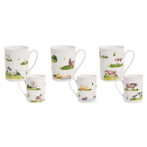 Set farm animal mugs tea - mugs,