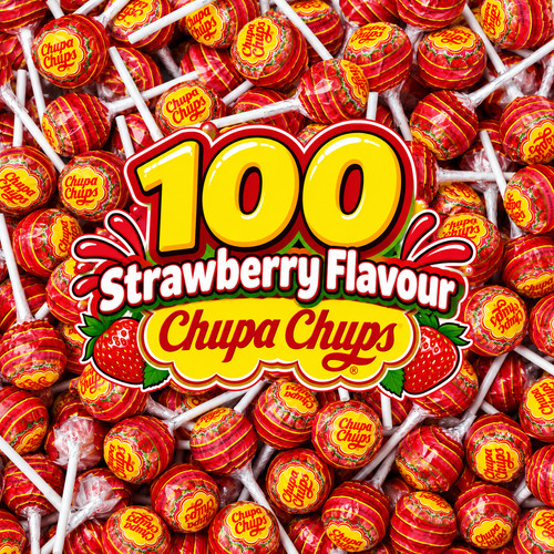 100 chupa chups strawberry - chupa,