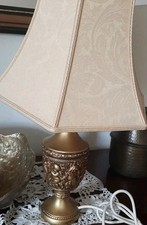 Vintage Cherub Lamp With Shade Ornate Gold Plaster Baroque PAT Tested
