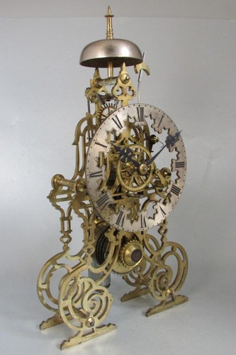 Antique skeleton clock evans - skeleton,