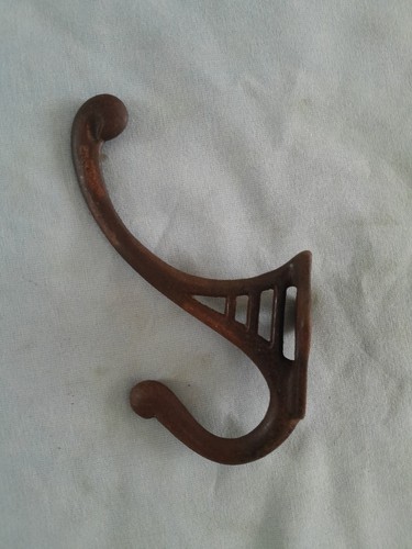 Antique steel coat hook - coat,