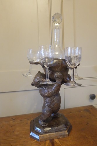 Antique black forest bear with - black,