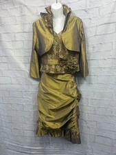 Linea Raffaelli Mother of the Bride Sz 12 Green Purple Iridescent 3 Piece Outfit