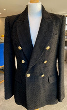 ZARA BLACK BOUCLE  LONG JACKET