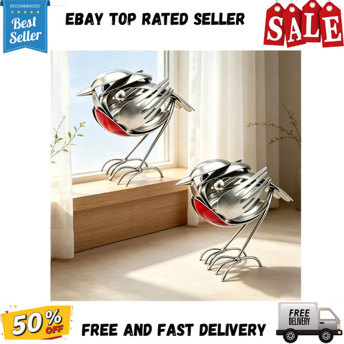 Metal robin garden ornament - metal,