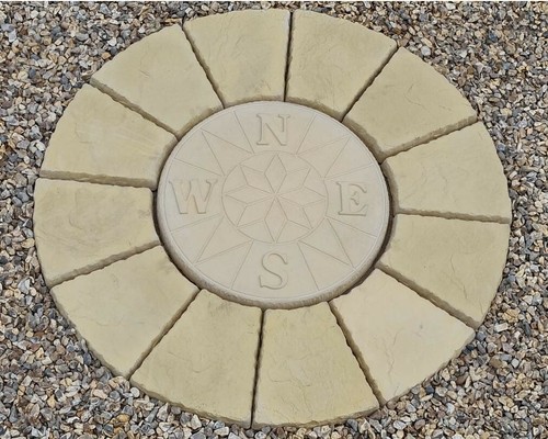 Concrete compass patio - concrete, paving