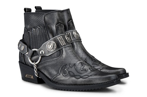 Mens leather cowboy ankle - leather,